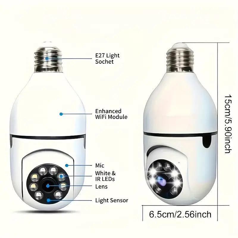 Smart WiFi CCTV Security Camera Bulb 💡📷 (Imported 🔥)