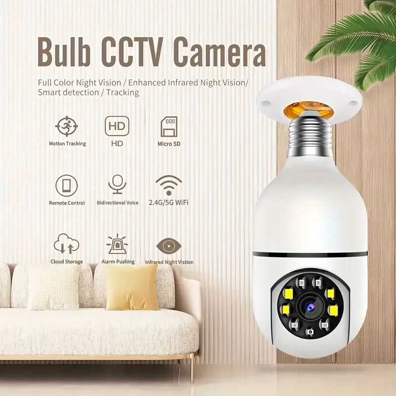 Smart WiFi CCTV Security Camera Bulb 💡📷 (Imported 🔥)