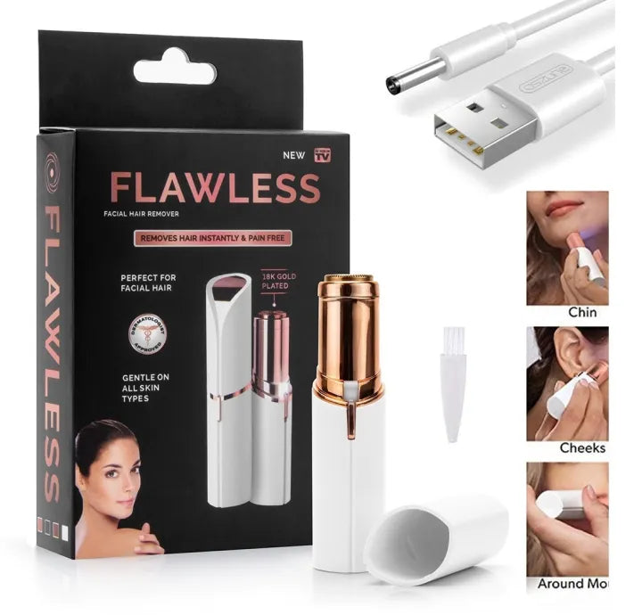 Rechargeable Flawless Facial Hair Remover Machine ✨🔋 – New Imported Quality 🔥